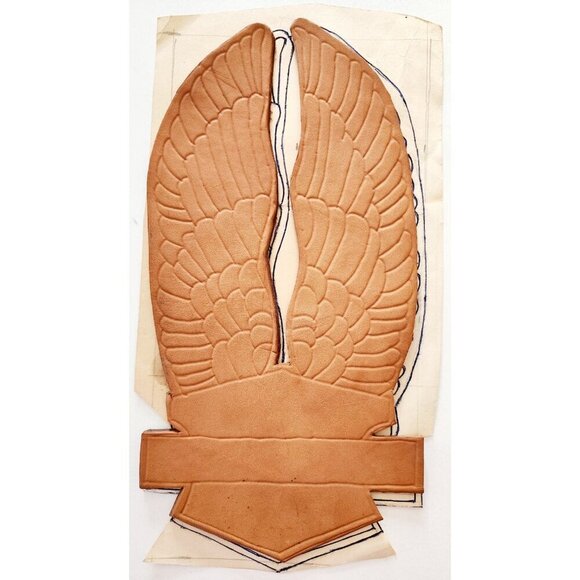 Harley Style Wings Leather Patch Pattern And Leather Piece Motorcycle DWQQ16 - Picture 3 of 4